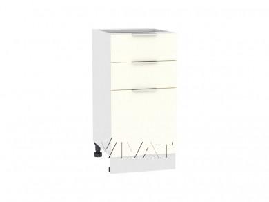 Шкаф нижний с 3-мя ящиками Терра 400 Ваниль Софт / Белый
