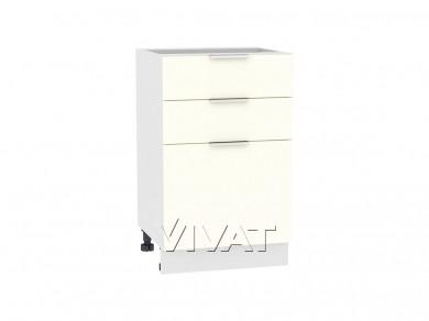 Шкаф нижний с 3-мя ящиками Терра 500 Ваниль Софт / Белый
