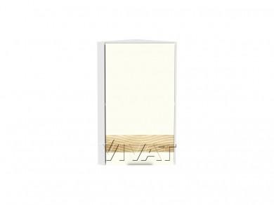 Шкаф верхний торцевой с декором Терра 300 левый Ваниль Софт / Белый