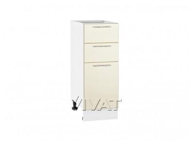Шкаф нижний с 3-мя ящиками Валерия-М 300 Бежевый металлик / Белый
