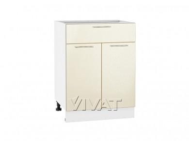Шкаф нижний с 1 ящиком Валерия-М 601М Бежевый металлик / Белый