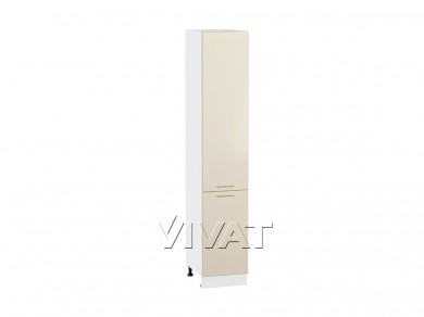 Шкаф пенал Валерия-М 400 (для верхних шкафов 720) Бежевый металлик / Белый