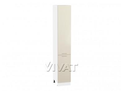 Шкаф пенал Валерия-М 400Н (для верхних шкафов 920) Бежевый металлик / Белый