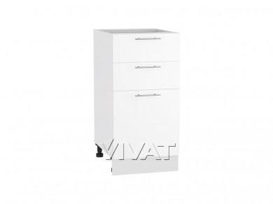 Шкаф нижний с 3-мя ящиками Валерия-М 400 Белый глянец / Белый