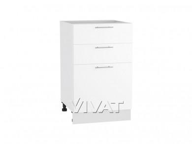 Шкаф нижний с 3-мя ящиками Валерия-М 500 Белый глянец / Белый