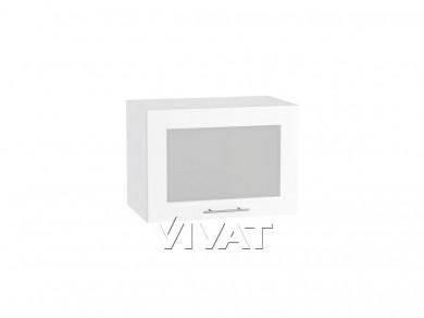 Шкаф верхний горизонтальный со стеклом Валерия-М 500/Б Белый глянец