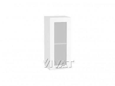 Шкаф верхний со стеклом Валерия-М 300Н Белый глянец / Белый