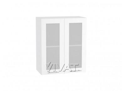 Шкаф верхний со стеклом Валерия-М 600/Б Белый глянец