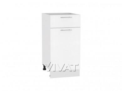 Шкаф нижний с 1 ящиком Валерия-М 400 Белый металлик / Белый