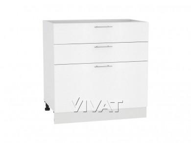 Шкаф нижний с 3-мя ящиками Валерия-М 800 Белый металлик / Белый