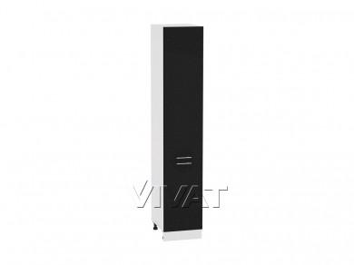 Шкаф-пенал Валерия-М 400 (для верхних шкафов 720) Чёрный металлик / Белый