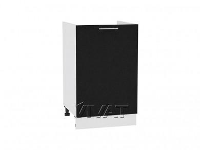 Шкаф нижний под мойку Валерия-М 600М Чёрный металлик / Белый