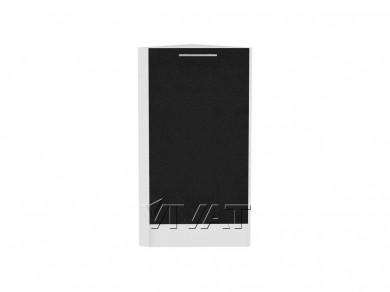 Шкаф нижний торцевой Валерия-М 300 Чёрный металлик / Белый