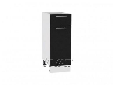 Шкаф нижний с 1 ящиком Валерия-М 300 Чёрный металлик / Белый