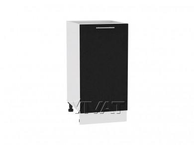 Шкаф нижний Валерия-М 400 Чёрный металлик / Белый