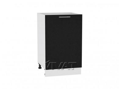 Шкаф нижний Валерия-М 600М Чёрный металлик / Белый