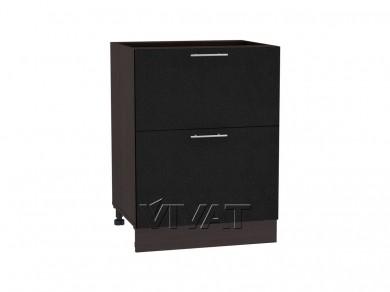 Шкаф нижний с 2-мя ящиками Валерия-М 600 Чёрный металлик / Graphite