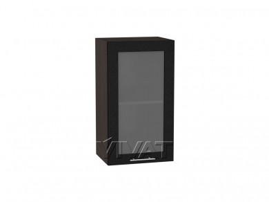 Шкаф верхний со стеклом Валерия-М 400 Чёрный металлик / Graphite