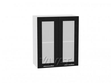 Шкаф верхний со стеклом Валерия-М 600/Б Чёрный металлик