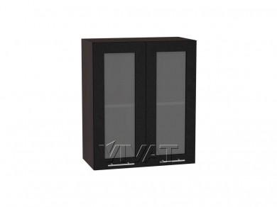Шкаф верхний со стеклом Валерия-М 600 Чёрный металлик / Graphite