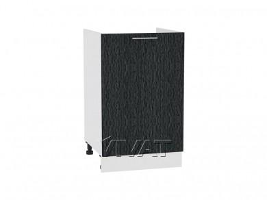 Шкаф-мойка Валерия-М 500 Чёрный металлик дождь / Белый