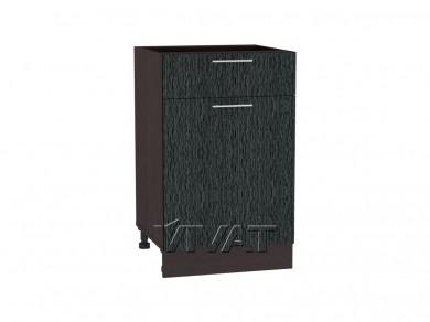 Шкаф нижний с 1 ящиком Валерия-М 500 Чёрный металлик дождь / Graphite