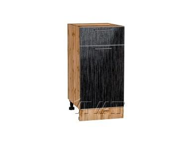 Шкаф нижний с 1 ящиком Валерия-М 400/Д Чёрный металлик дождь