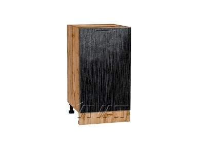 Шкаф нижний Валерия-М 450 Чёрный металлик дождь / Дуб Вотан