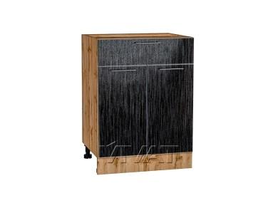 Шкаф нижний с 1 ящиком Валерия-М 601М/Д Чёрный металлик дождь
