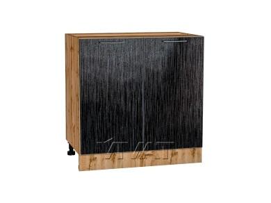 Шкаф нижний Валерия-М 800 Чёрный металлик дождь / Дуб Вотан