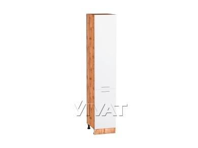 Шкаф пенал Валерия-М 400 (для верхних шкафов 720) Белый глянец / Дуб Вотан