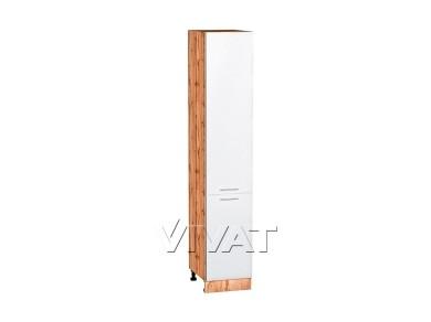 Шкаф пенал Валерия-М 400 (для верхних шкафов 720) Белый металлик / Дуб Вотан