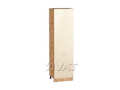 Шкаф пенал Валерия-М 600 (для верхних шкафов 720) Бежевый металлик / Дуб Вотан