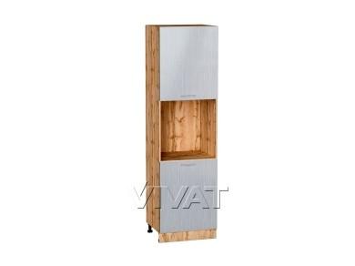 Шкаф пенал под бытовую технику Валерия-М 600 (для верхних шкафов 720)/Д Серый металлик дождь светлый