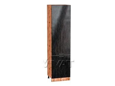 Шкаф пенал Валерия-М 600Н (для верхних шкафов 920)/Д Чёрный металлик дождь