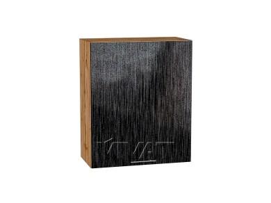 Шкаф верхний Валерия-М 600М Чёрный металлик дождь / Дуб Вотан