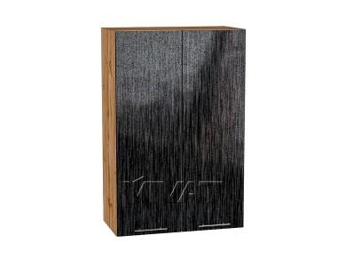 Шкаф верхний Валерия-М 600Н Чёрный металлик дождь / Дуб Вотан