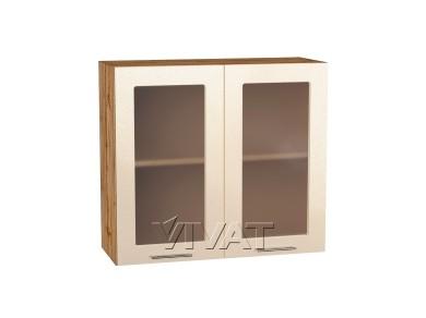 Шкаф верхний со стеклом Валерия-М 800 Бежевый металлик / Дуб Вотан