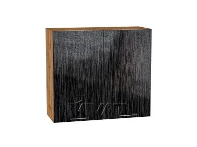 Шкаф верхний Валерия-М 800 Чёрный металлик дождь / Дуб Вотан