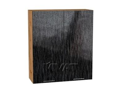 Шкаф верхний Валерия-М 800Н Чёрный металлик дождь / Дуб Вотан