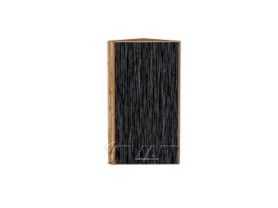 Шкаф верхний торцевой Валерия-М 300 Чёрный металлик дождь / Дуб Вотан