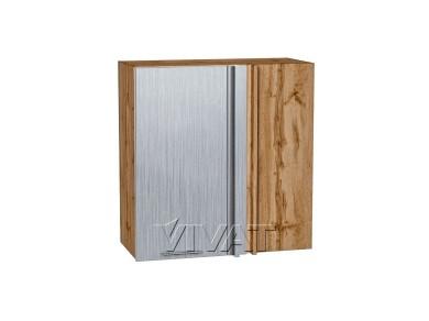 Шкаф верхний прямой угловой Валерия-М 700 Серый металлик дождь светлый / Дуб Вотан
