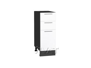 Шкаф нижний с 3-мя ящиками Валерия-М 300 Белый глянец / Graphite