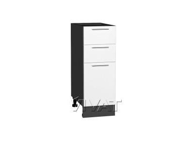 Шкаф нижний с 3-мя ящиками Валерия-М 300 Белый металлик / Graphite