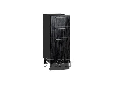 Шкаф нижний с 3-мя ящиками Валерия-М 300/G Чёрный металлик дождь