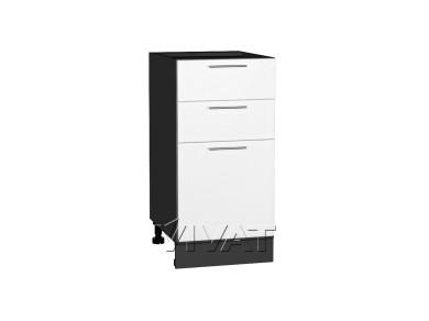 Шкаф нижний с 3-мя ящиками Валерия-М 400 Белый металлик / Graphite