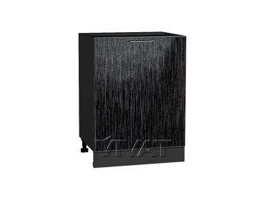 Шкаф нижний под мойку Валерия-М 600М/G Чёрный металлик дождь