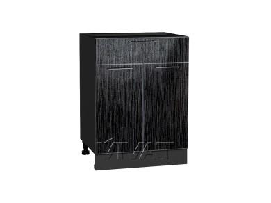 Шкаф нижний с 1 ящиком Валерия-М 601М/G Чёрный металлик дождь