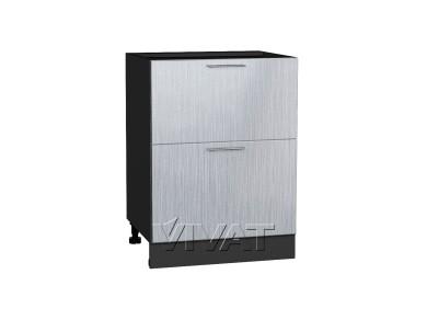 Шкаф нижний с 2-мя ящиками Валерия-М 600 Серый металлик дождь светлый / Graphite