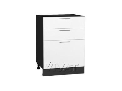 Шкаф нижний с 3-мя ящиками Валерия-М 600 Белый металлик / Graphite